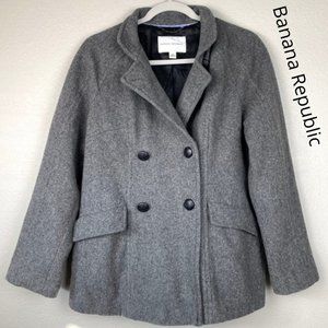 BANANA REPUBLIC GRAY PEA COAT Size MEDIUM